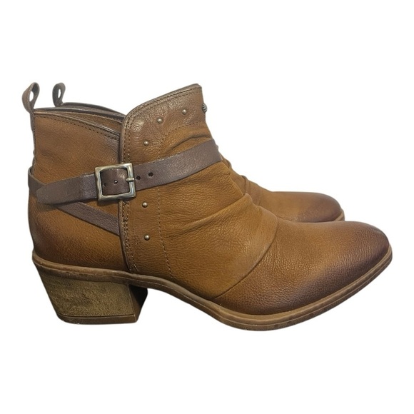 Miz Mooz Karima Leather Brown Western Ankle Buckle Boot Bootie EU 40 NIB - Picture 1 of 13